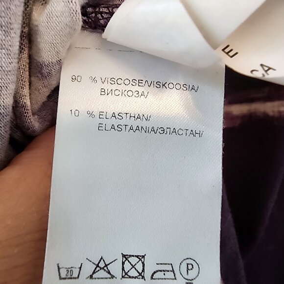 Q’Neel Women Abstract Printed A-Line Tunic, Plum/Ochre Sz 6 Viscose Blend Casual - Picture 14 of 15